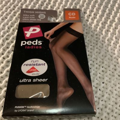 Peds Ladies THIGH HIGHS CD Nude/ Run Resistant/ Ultra Sheer/Weight (150-180 lbs)